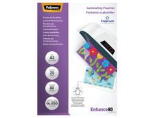 Fellowes - 25 pochettes de plastification A3 (303 x 426 mm) - 80 microns - brillantes 