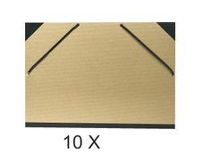 Exacompta - 10 Cartons à dessin à élastiques - 32 x 45 cm - kraft