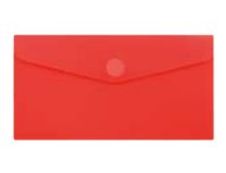 Wonday - Pochette polypro à scratch - 17,9 x 24,9 cm - Rouge semi-transparent