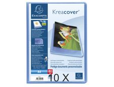 Exacompta KreaCover - 10 Porte vues personnalisable - 80 vues - A4 - bleu