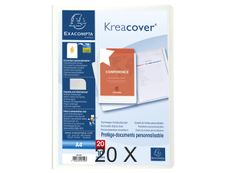 Exacompta Kreacover - 20 Porte vues personnalisables - 20 vues - A4 - blanc