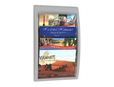 Présentoir mural Quick Fit pour documents 24 x 32 cm paysage - 4 compartiments - gris/transparent