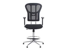 Siège technique TANET - fauteuil haut - hauteur réglable jusqu'à 71 cm - accoudoirs règlable en hauteur - repose-pieds - dossier basculant - noir