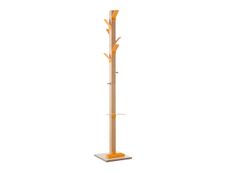 Porte-manteau en bois naturel avec porte parapluie EASYCLOTH - orange