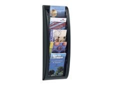 Présentoir mural Quick Fit pour documents A5 - 5 compartiments - gris/transparent