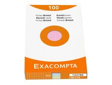 Exacompta - Pack de 100 Fiches Bristol - A5 - petits carreaux - non perforées - couleurs assorties