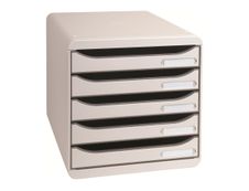 Exacompta BigBox Plus - Module de classement 5 tiroirs - gris