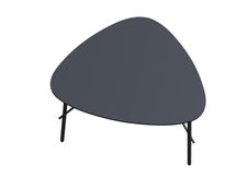 Table basse LAZY - L60,5 x P50 x H45 cm - pieds acier noir - plateau noir