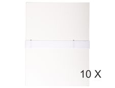 Exacompta - 10 Chemises extensibles 1 rabat à sangle scratch - blanc