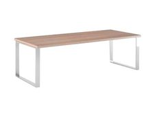Bureau Manager FLORA - L180 x P90 cm - pieds cadre en métal effet chromé - plateau imitation frêne noir