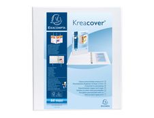 Exacompta Kreacover - Classeur à anneaux personnalisable - Dos 38 mm - A4 Maxi - pour 100 feuilles - blanc - 3 pochettes extérieures