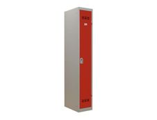 Vestiaire Industrie Propre - 1 porte - 180 x 30 x 50 cm - gris/rouge
