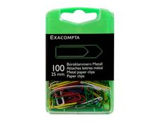 Exacompta - 100 Trombones attaches-lettres - 25 mm - couleurs assorties