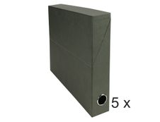 Exacompta - 5 Boîtes de transfert - dos 50 mm - toile vert foncé