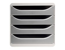 Exacompta BigBox - Module de classement 4 tiroirs - gris/gris