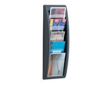 Présentoir mural Quick Fit pour documents A5 - 5 compartiments - anthracite/transparent