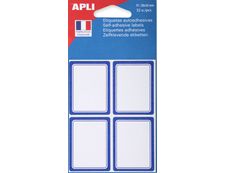 Apli Agipa - 32 Étiquettes scolaires cadre bleu - 38 x 50 mm - réf 111961