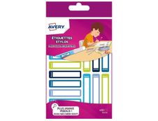 Avery - 30 Étiquettes adhésives pour stylos - 50 x 10 mm - bleu/vert 