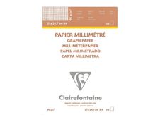 Clairefontaine - Bloc papier à dessin millimétré - 50 feuilles - A4 - 90G