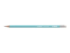 STABILO - Crayon à papier - HB - bleu pastel - embout gomme