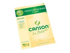 Canson C à grain - Pochette papier à dessin - 10 feuilles - A3 - 180 gr - blanc