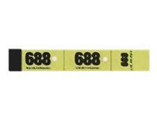 ELVE - Carnet de 50 tickets de vestiaire 3 volets - 30 x 200 mm - numéroté - jaune