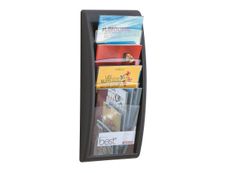 Présentoir mural Quick Fit pour documents A4 - 4 compartiments - anthracite/transparent