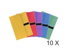 Exacompta - 10 Chemises extensibles 3 rabats à sangle - couleurs assorties