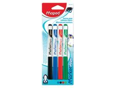 Maped Marker'Peps - Pack de 4 marqueurs effaçables - pointe fine - couleurs assorties