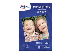 Avery - Papier Photo brillant - 10 x 15 cm - 230 g/m² - impression jet d'encre - 50 feuilles