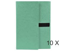 Exacompta - 10 Chemises extensibles 3 rabats à sangle - vert