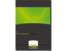 Aurora - Bloc de cours A4 - ligné + marge - 200 pages - perforation 2 trous - 90g