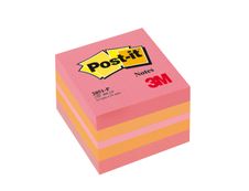 Post-it - Mini Bloc Cube - rose/orange - 400 feuilles - 51 x 51 mm