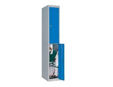 Vestiaire 2 casiers (à monter) - colonne de départ - H180 x L30 x P50 cm - gris/bleu