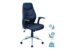 Fauteuil de bureau BRONTES - accoudoirs rabattables - appui-tête intégré - noir