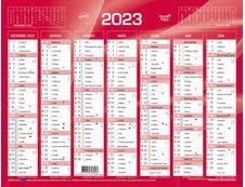 Quo Vadis - Calendrier bancaire 7 mois par face - 21 x 27 cm - rouge