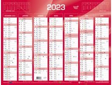 Quo Vadis - Calendrier bancaire 7 mois par face - 33,5 x 43 cm - rouge