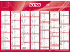 Quo Vadis - Calendrier bancaire 7 mois par face - 40,5 x 55 cm - rouge
