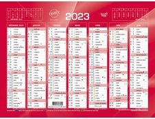 Quo Vadis - Calendrier bancaire 7 mois par face - 13,5 x 18 cm - rouge
