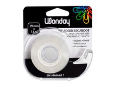 Wonday - Ruban adhésif avec dévidoir escargot - 19 mm x 33 m