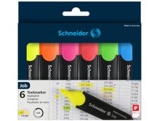 Schneider Job - Pack de 6 surligneurs - couleurs assorties
