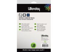 Wonday - 10 feuilles de papier carbone A4 - bleu