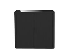 Armoire basse à rideaux EASY OFFICE - 110 x 104 x 41,5 cm - Corps, rideaux et poignée noir