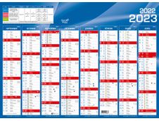 Calendrier de banque Septembre à Décembre - 55 x 40,5 cm - bleu - Quo Vadis