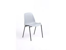 Chaise CHARLOTTE - pieds noirs sans accroche - gris clair
