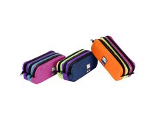 Trousse rectangulaire Trizip - 3 compartiments - 3 coloris disponibles - Viquel