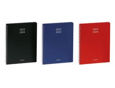Agenda à spirales Polyprop - 1 semaine sur 2 pages - 17 x 22 cm - 3 couleurs disponibles - Brepols
