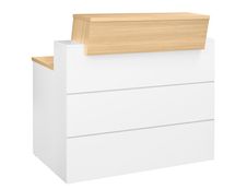 Banque d'accueil droite SUNDAY - L120 x H74/110 x P72/83 - Chêne