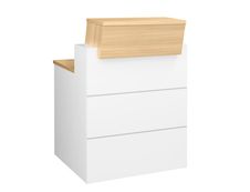 Banque d'accueil droite SUNDAY - L80 x H74/110 x P72/83 - Chêne