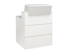 Banque d'accueil droite SUNDAY - L80 x H74/110 x P72/83 - Gris